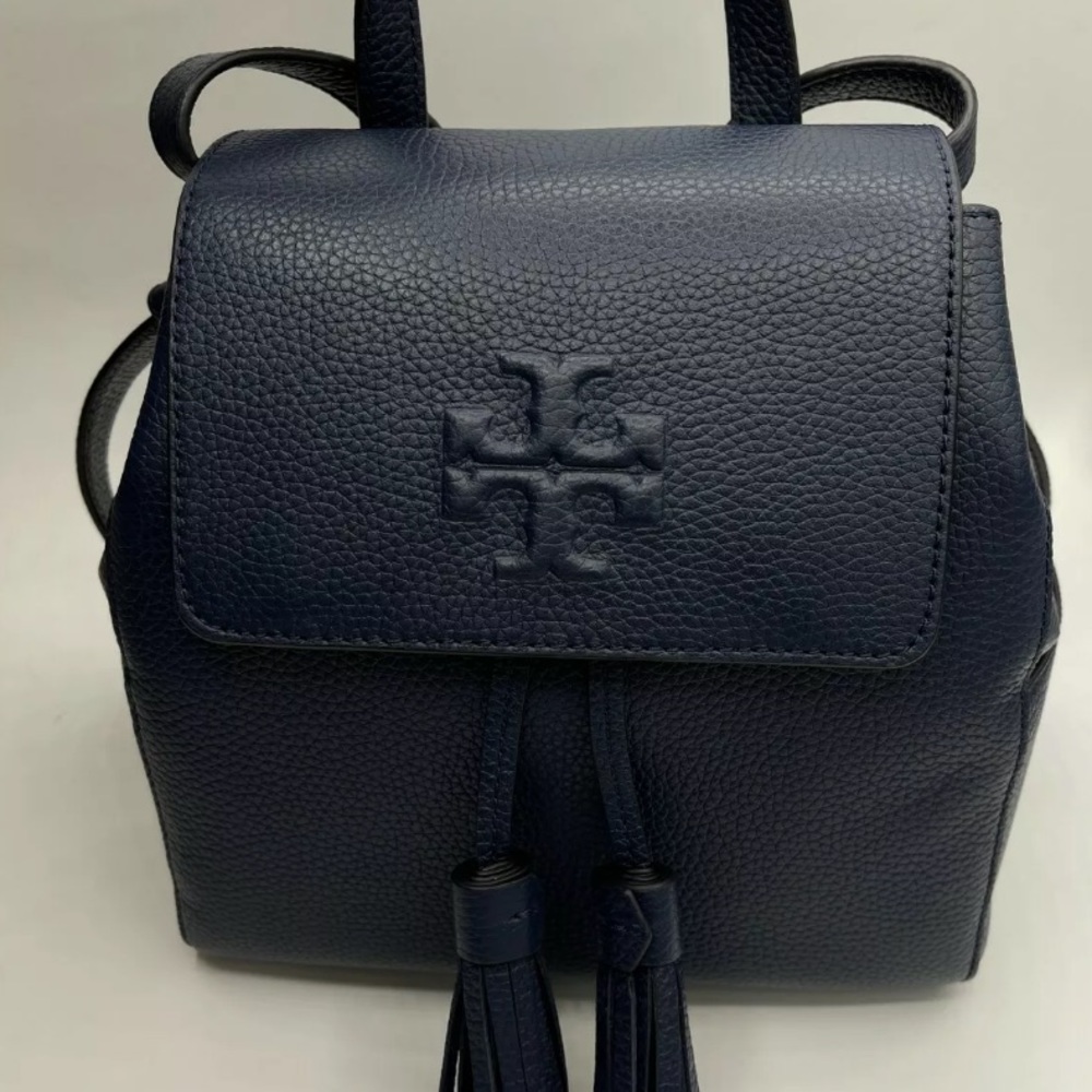 Tory Burch Thea backpack Navy Mini Size Tassel - Picture 4 of 6